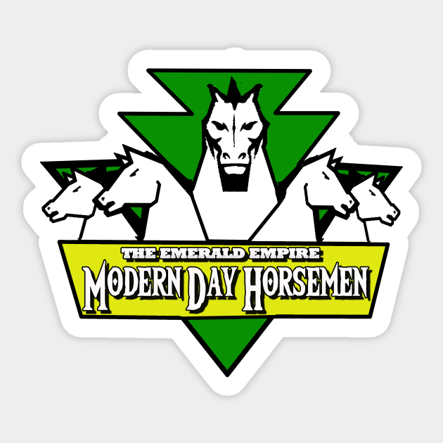 Emerald Empire - Modern Day Horsemen Throwback Sticker by Cult Classic Clothing 